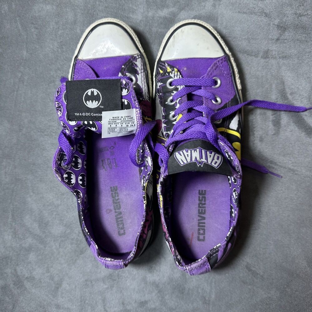 Batman DC Comics Converse JOKER 8 Women’s Shoes Men’s 6 Purple All Star Chuck